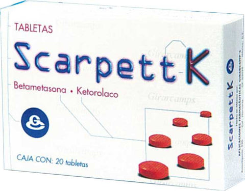 SCARPETT K C/20 TABS - Betametasona, Ketorolaco