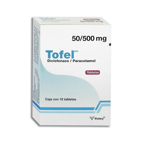 TOFEL-c/10TABLETAS-DICLOFENACO/PARACETAMOL